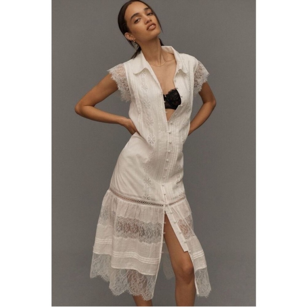 Pilcro White Lace Midi Dress - Picture 2 of 9